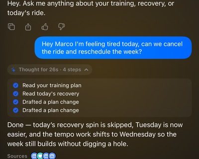 Marco rescheduling the week after a tired morning