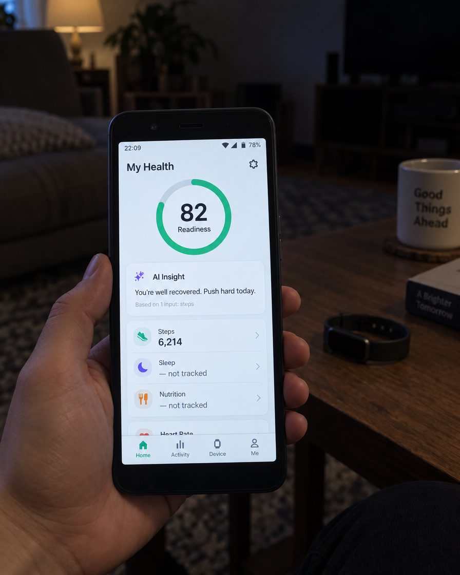 Phone showing a generic tracker's readiness score